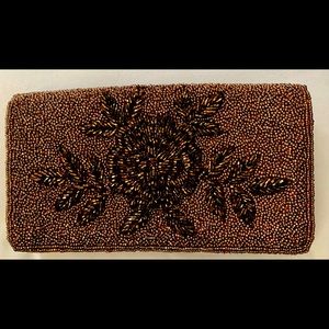 Vintage Ed B Robinson Beaded Evening Clutch, Brown
